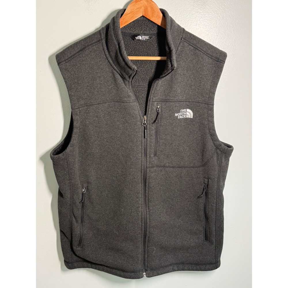 The North Face Mens Gordon Lyons Full Zip Fleece Vest Dark Gray Heather XL